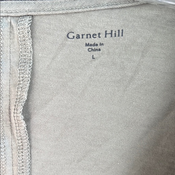 Garnet Hill Green V-Neck Top Large - Picture 2 of 3